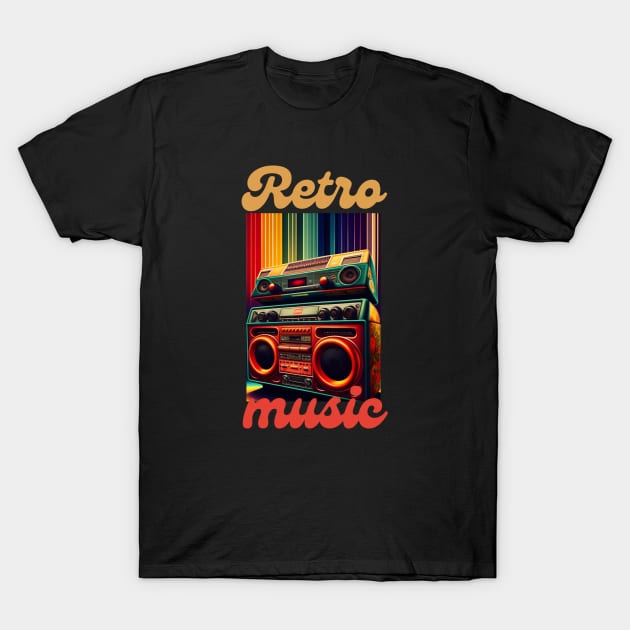 Rétro music vintage colorful graphic design artwork T-Shirt by Nasromaystro